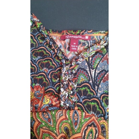 Silvergate Multi-color Paisley Print Boho Braided Spaghetti Strap Top Med - Picture 9 of 9